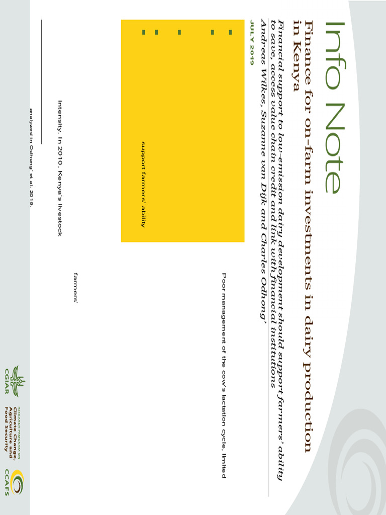 CCAFS Info Note Wilkes Et Al July 2019 | PDF | Agriculture | Dairy