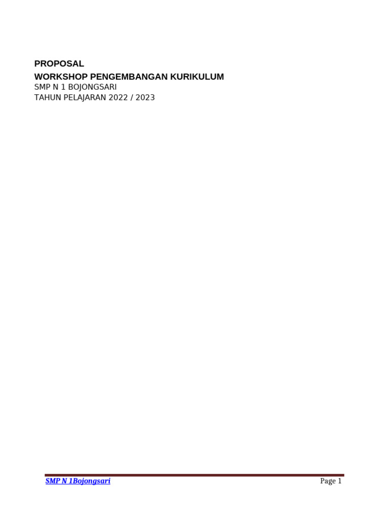 Workshop Kurikulum SMP N 1 Bojongsari 2023 | PDF