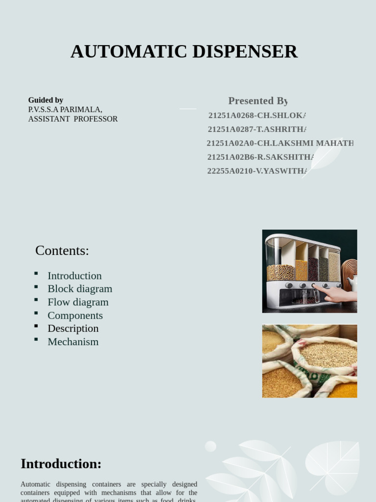 Automatic Dispensing System Overview | PDF | Computing
