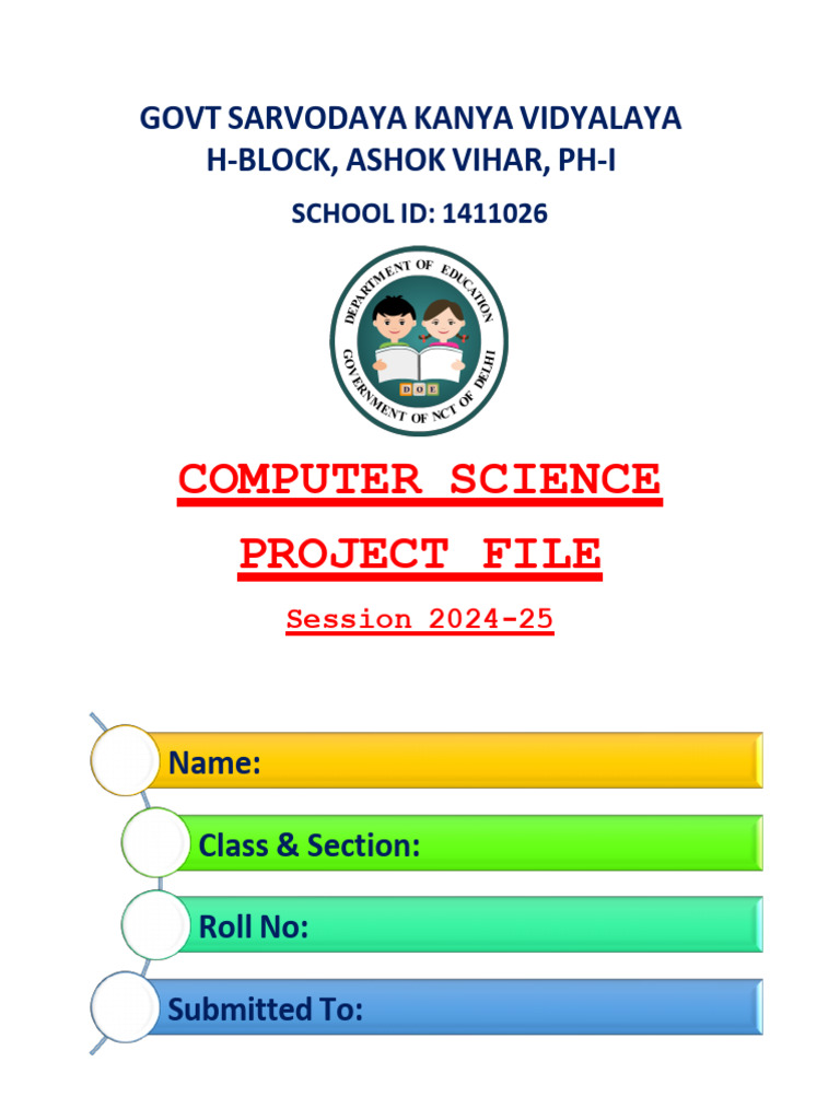 Computer Science Project Front Page | PDF