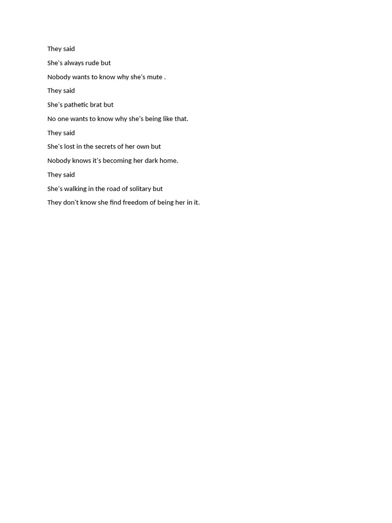 Poetry - They Said | PDF