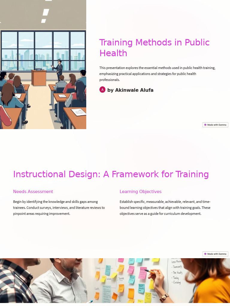 Public Health Training Methods Guide | PDF | Educational Assessment ...