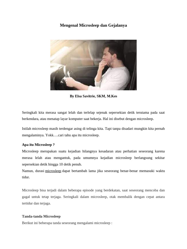 Memahami Microsleep dan Gejalanya | PDF