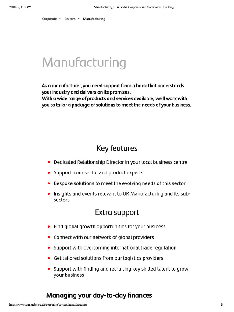 Santander Support for UK Manufacturing | PDF | Banks | Mortgages