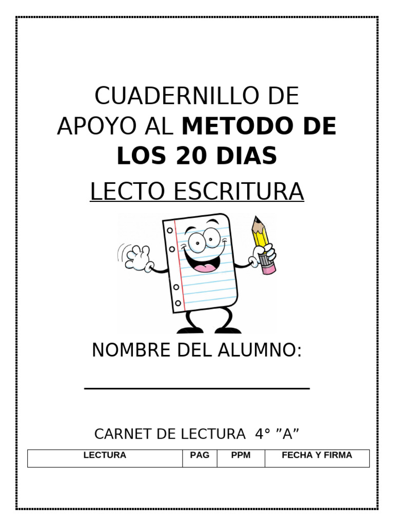 Cuadernillo de Lectoescritura 20 Días | PDF