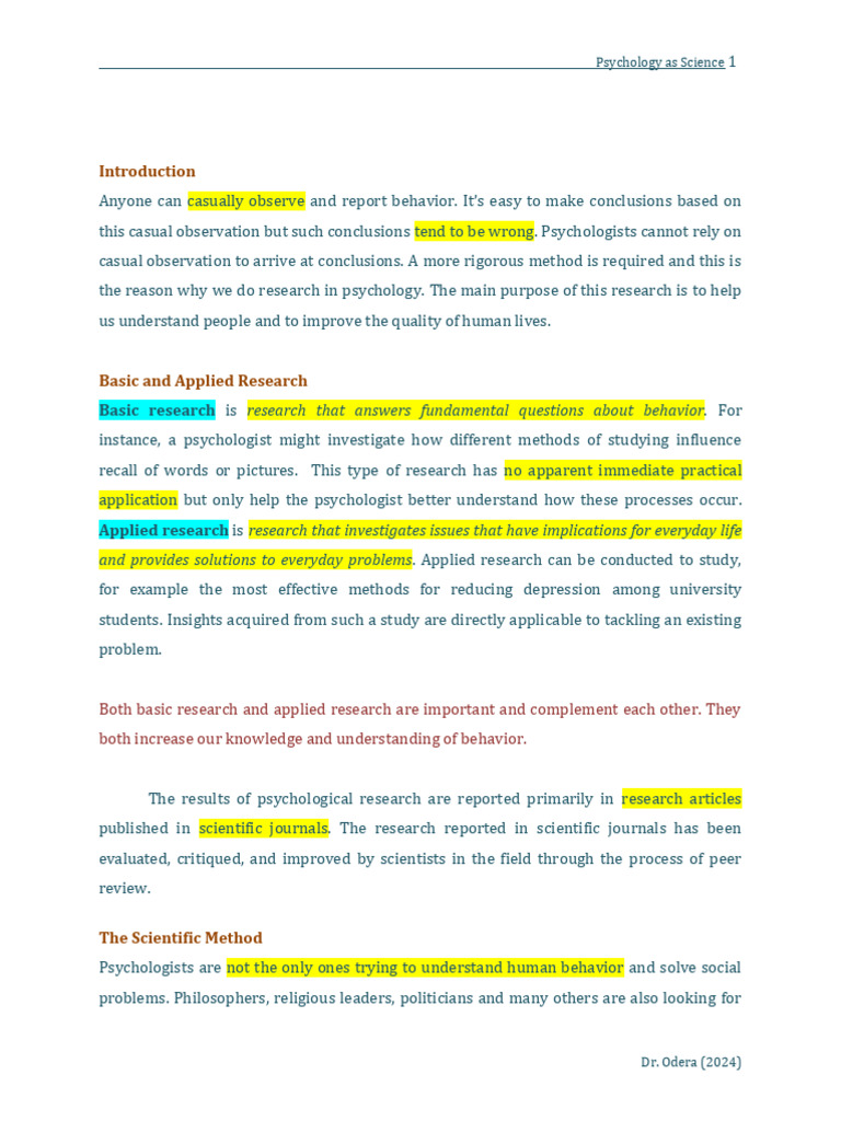 Understanding Psychology as Science | PDF | Scientific Method | Psychology