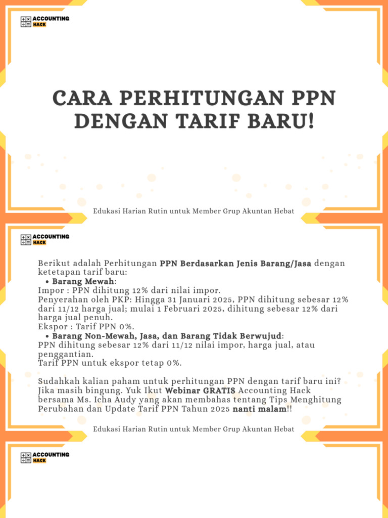 Perhitungan PPN Baru dan Webinar Gratis | PDF
