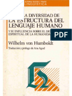 Humboldt - Sobre La Divers Id Ad de La Estructura Del Lenguaje Humano