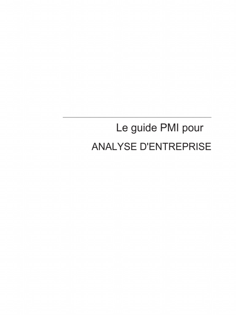 Guide PMI pour l'Analyse d'Affaires | PDF | Planification | Business