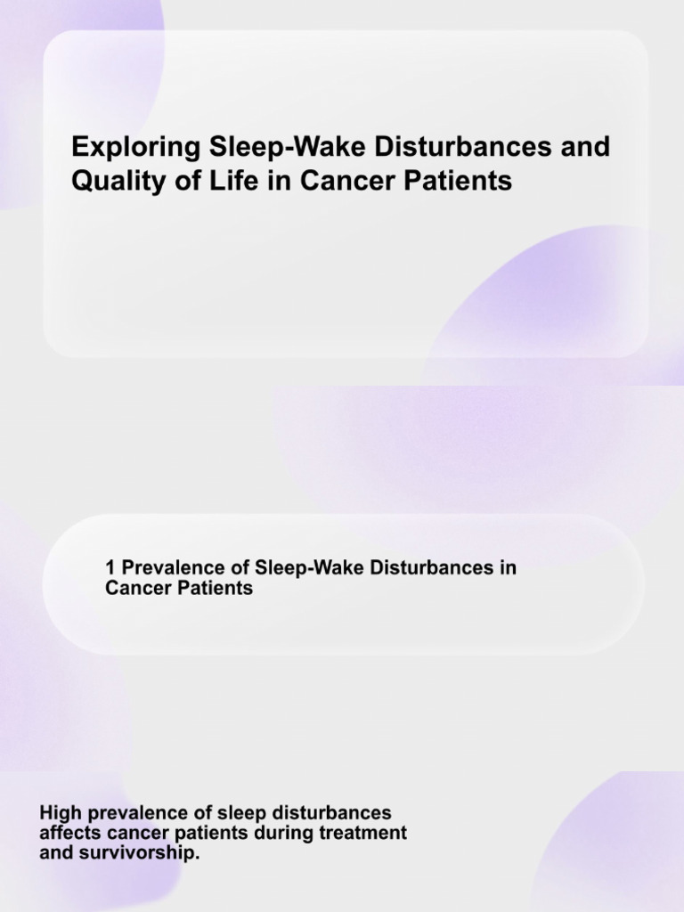 Sleep-Wake Disturbances | PDF