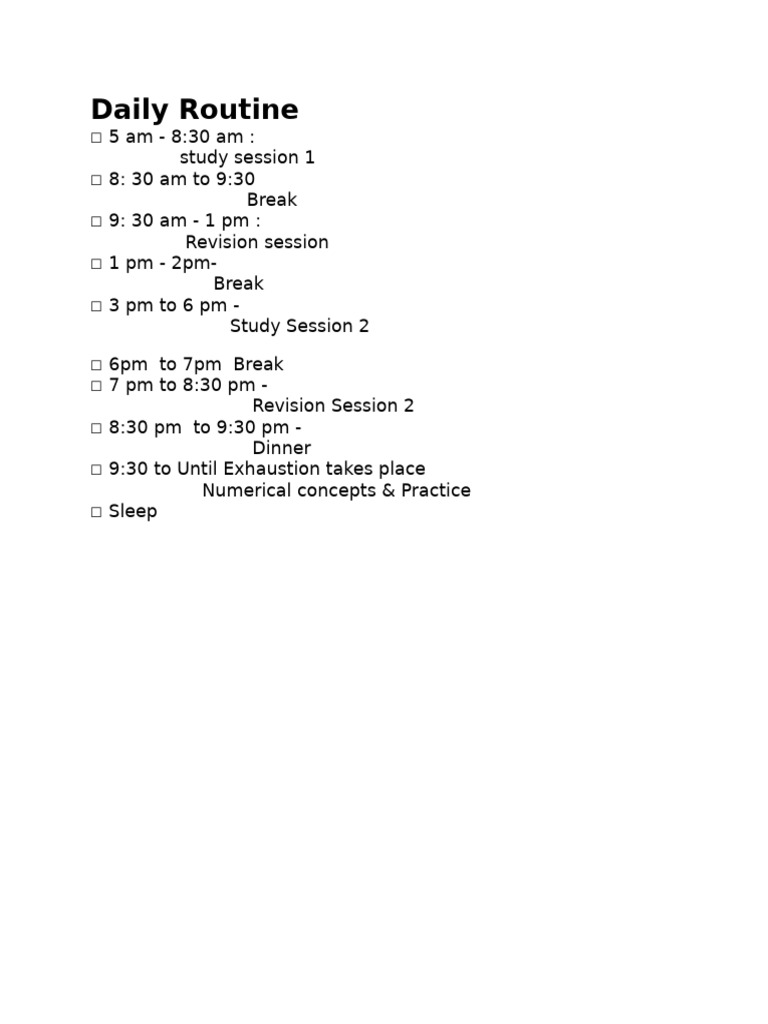 Daily Routine | PDF