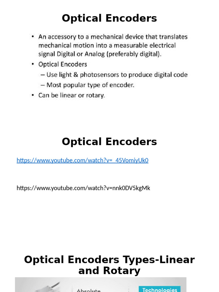 Types of Optical Encoders Explained | PDF