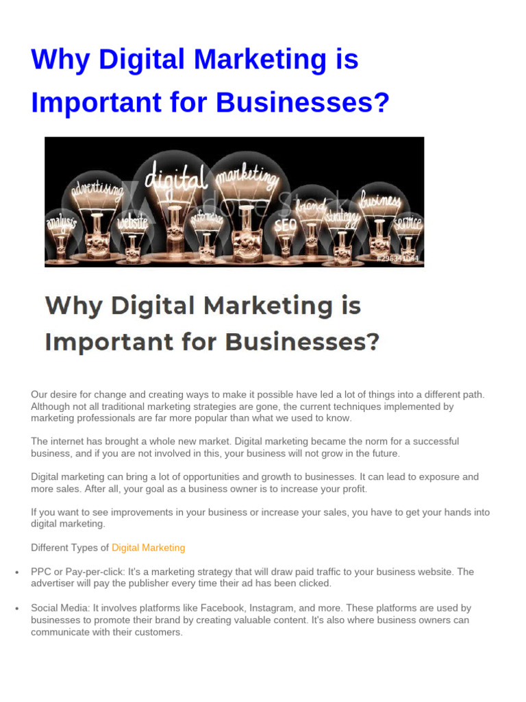 Importance of Digital Marketing for Growth | PDF | Digital Marketing ...
