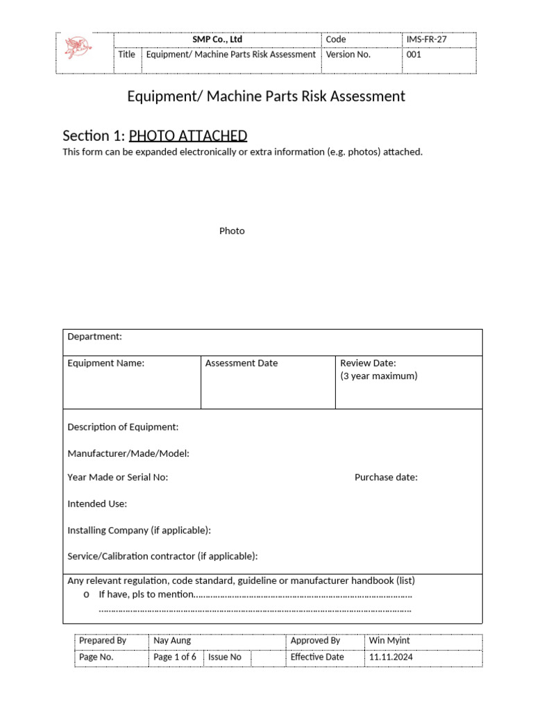 Equipment Parts Risk Assessment Guide | PDF | Hazards | Radiation