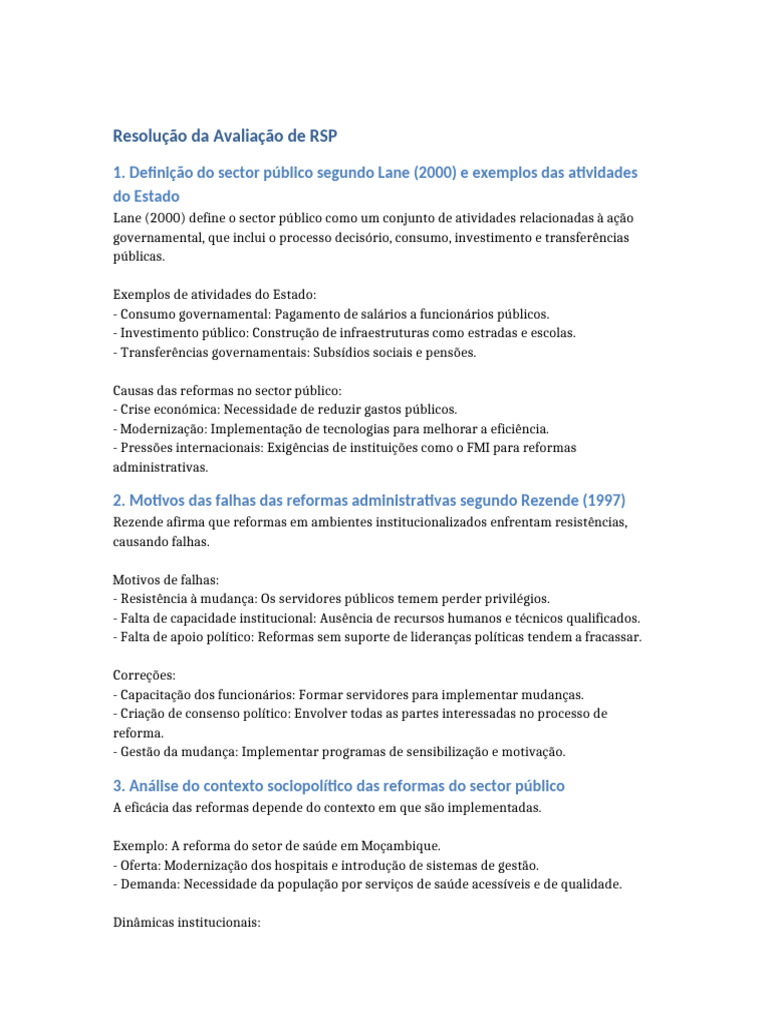 Reformas no Setor Público: Desafios e Soluções | PDF | Economias