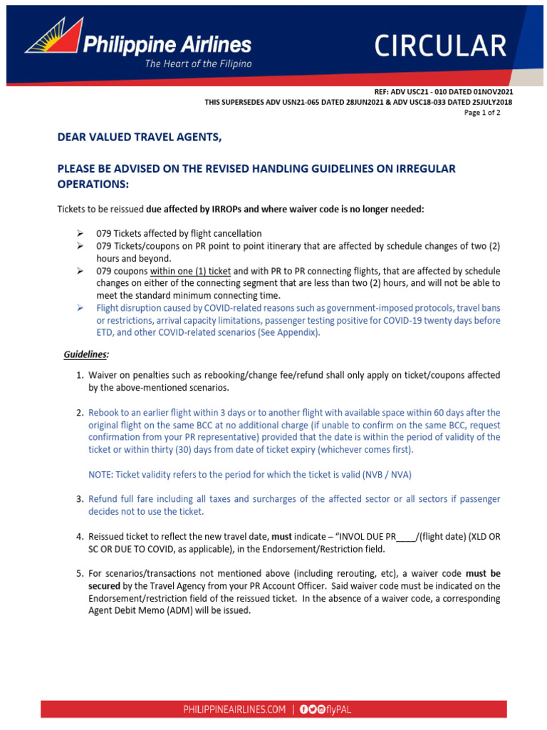 Revised Guidelines for IRROPs Handling | PDF