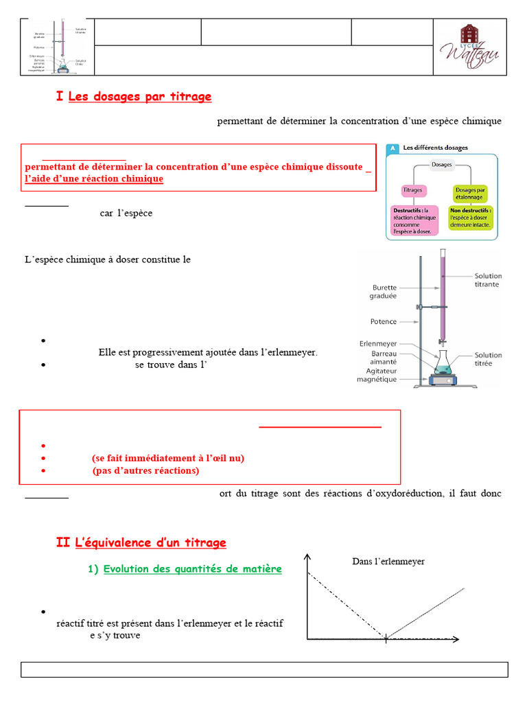 Titrage : Méthodes et Équivalence | PDF | Titrage | Chimie