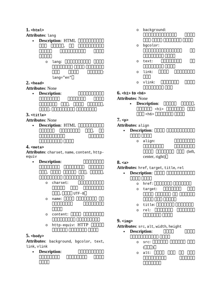 HTML Tag | PDF