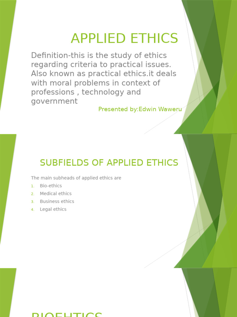 Overview of Applied Ethics Subfields | PDF | Bioethics | Social Ethics