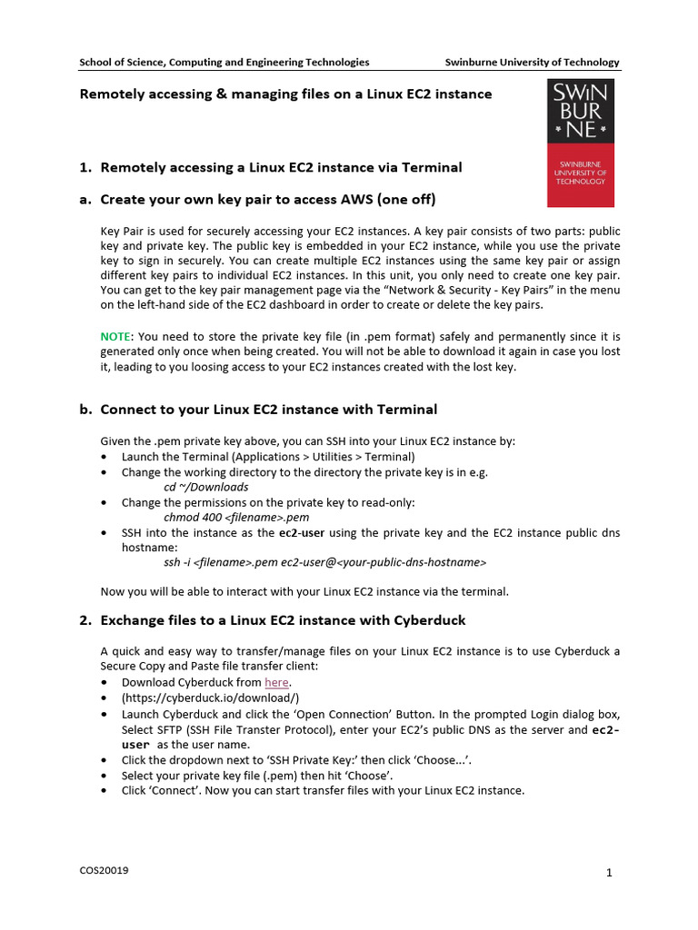 Accessing Linux EC2 Files Remotely | PDF | Computing | Software