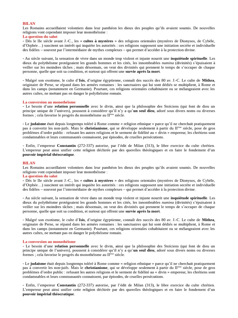 Monothéisme et cultes romains antiques | PDF | Dieu | Rome antique