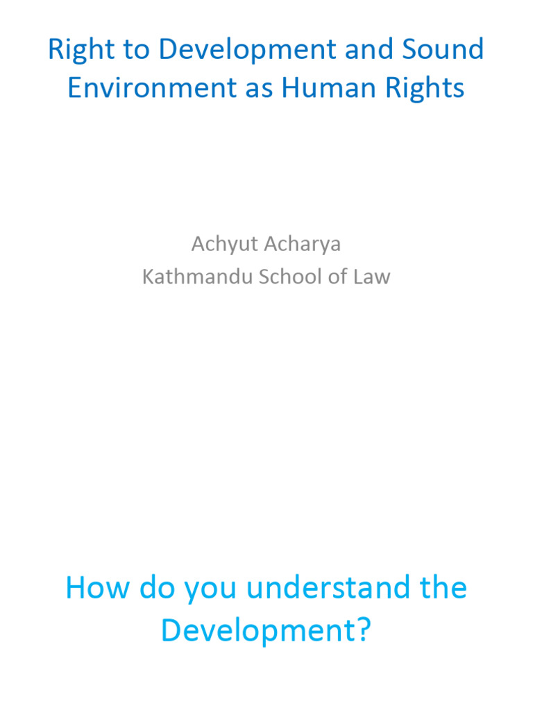 RT. To Development and Sound Environment | PDF | Sustainability ...