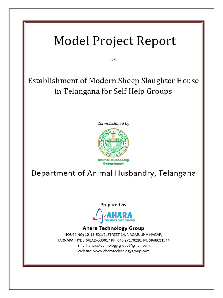 Modern Sheep Slaughterhouse Project in Telangana | PDF | Slaughterhouse ...