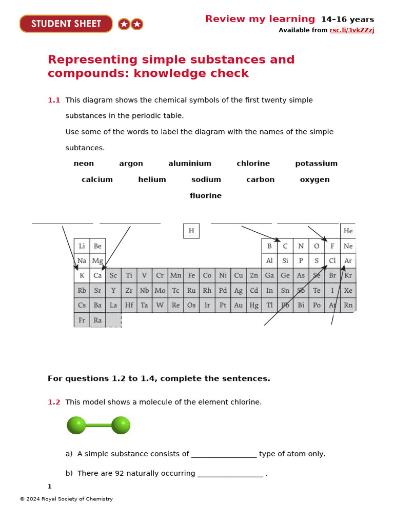 Chemical Symbols and Compounds Quiz | PDF | Chemical Compounds ...