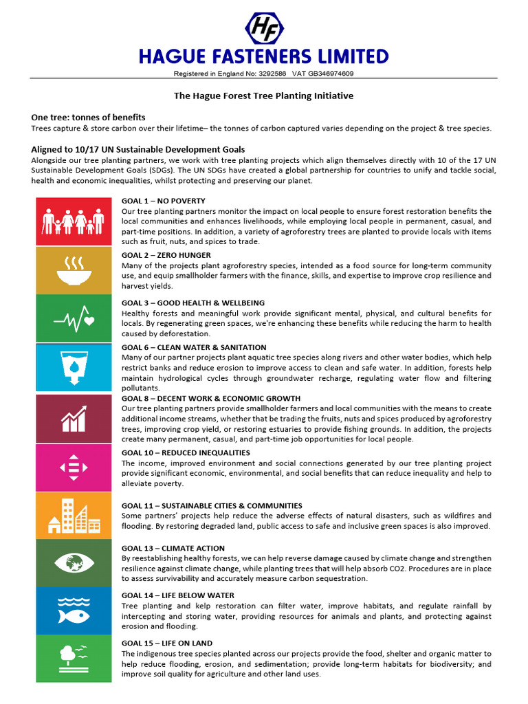 Hague Fasteners Tree Planting Initiative | PDF | Forests | Climate Change