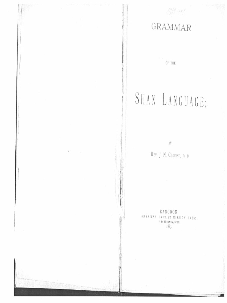 Grammar of The Shan Language | PDF