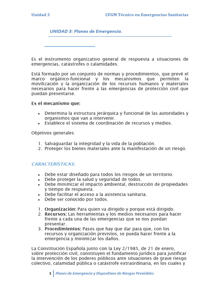 Planes de Emergencia en Protección Civil | PDF | Defensa Civil | Hospital