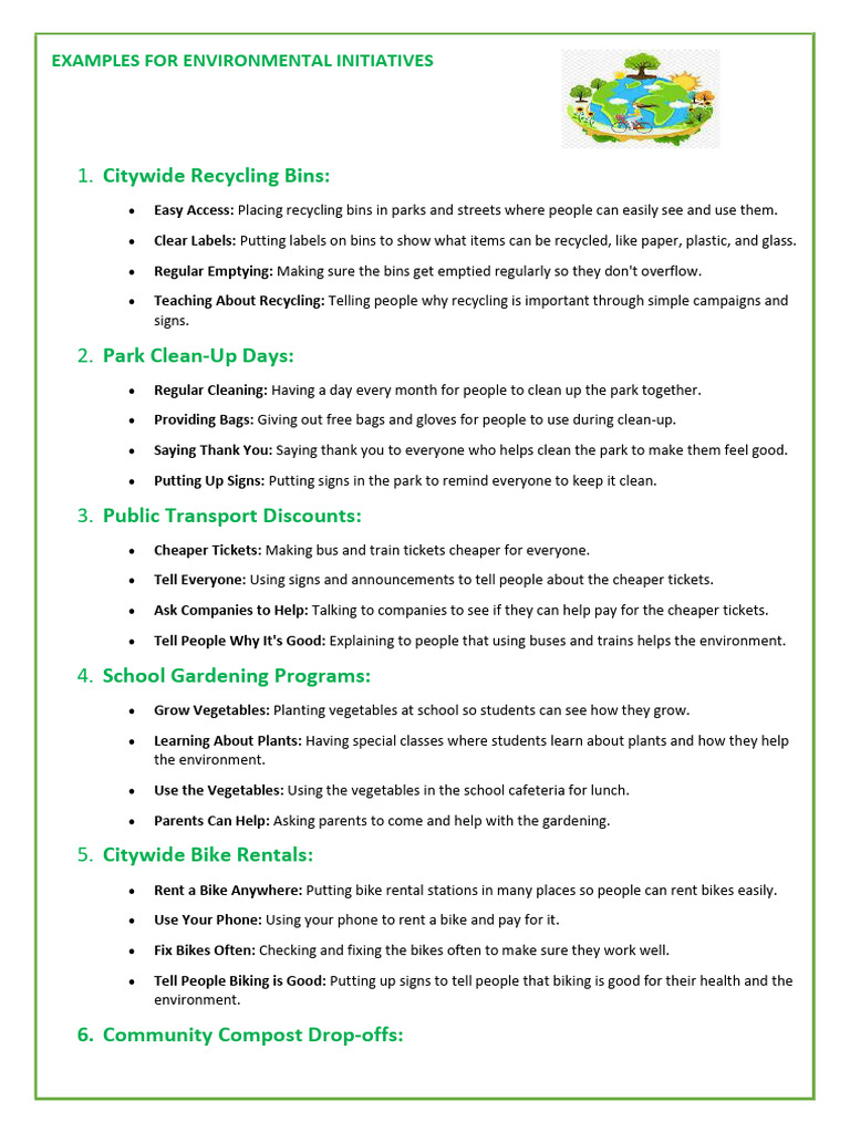 Environmental Initiative Report Examples | PDF | Sustainability | Recycling