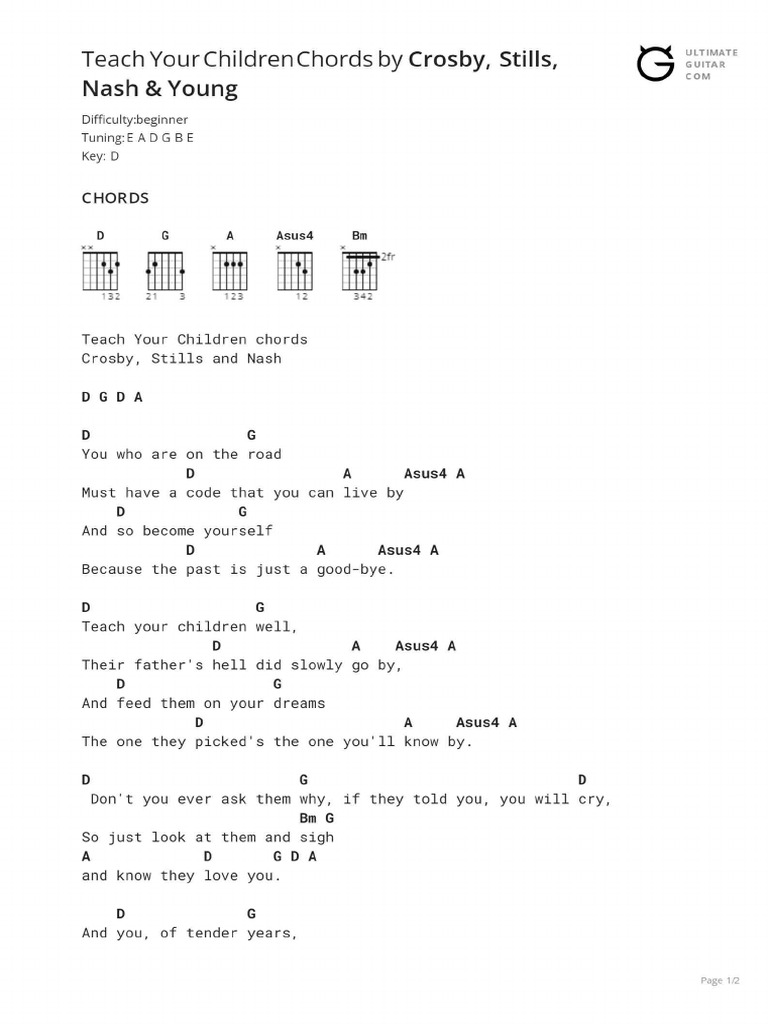 67 teach your children chords pdf