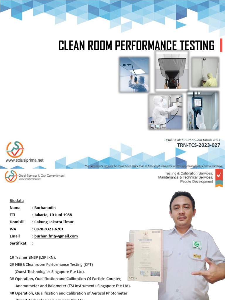 Clean Room Testing (SolusiPrima Presentation) - 2023 | PDF