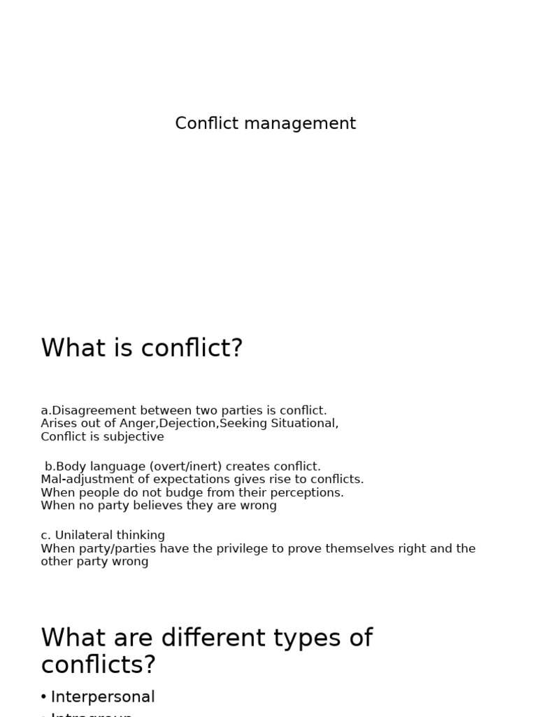 Effective Conflict Management Techniques | PDF | Conflict Resolution ...