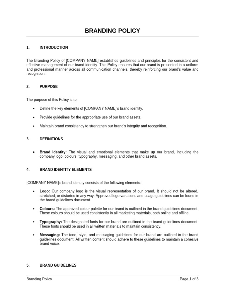 Branding Policy Guidelines for Consistency | PDF | Brand | Logos