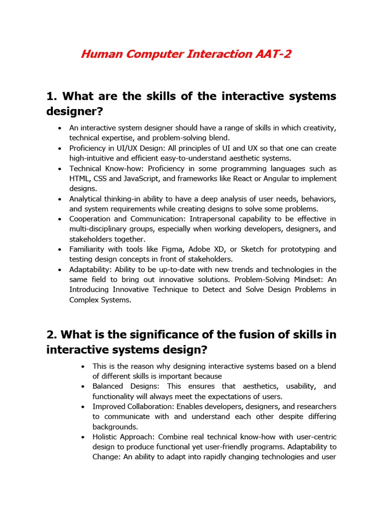 Skills and Techniques in Interactive Design | PDF | Mixed Reality ...