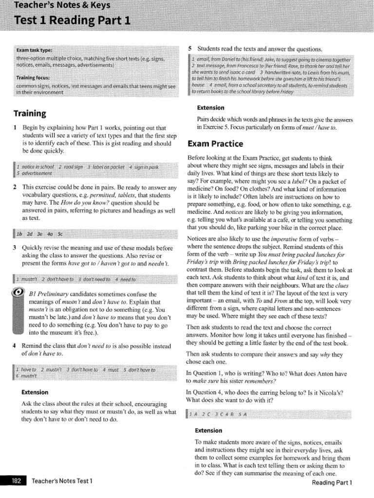 Key - Trainer PET | PDF