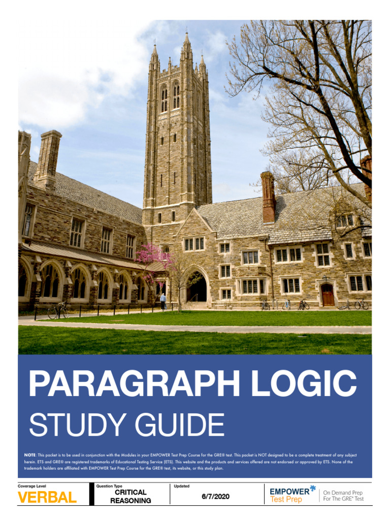 EMPOWER Test Prep Paragraph Logic Guide For The GRE Test | PDF ...
