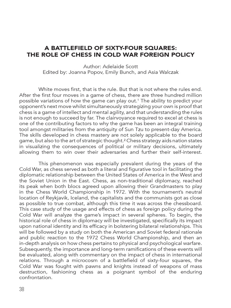 Chess as Cold War Diplomacy | PDF | Chess | Cold War