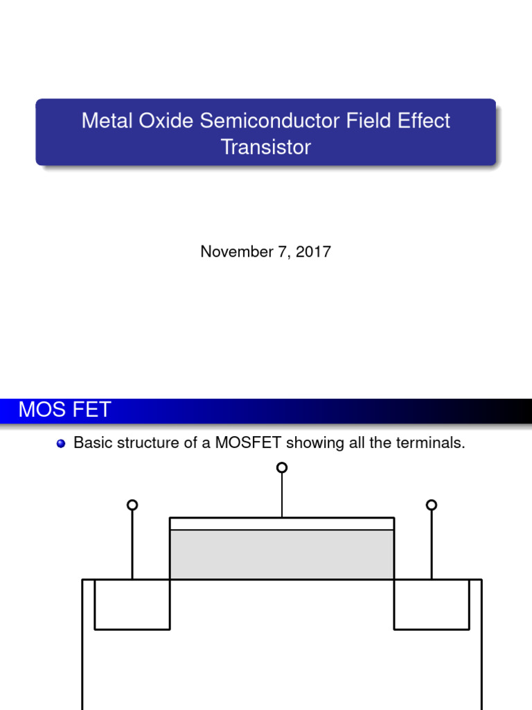 MOSFET Operation and Characteristics | PDF | Field Effect Transistor ...