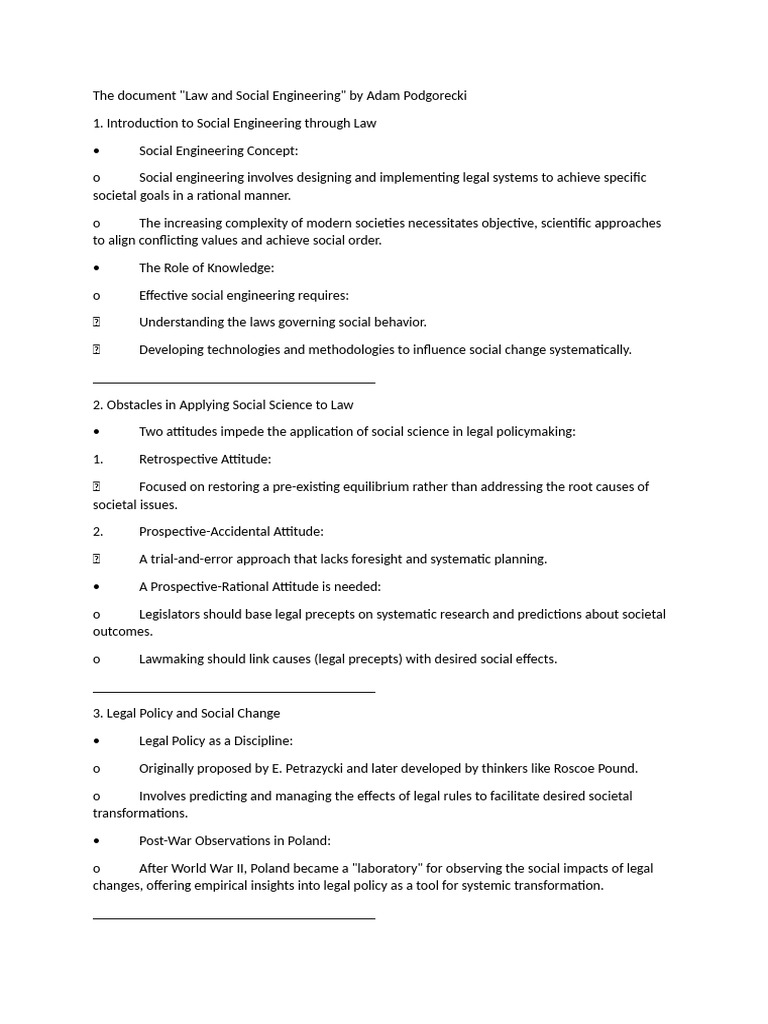 Law as Social Engineering: A Rational Approach | PDF | Science | Policy