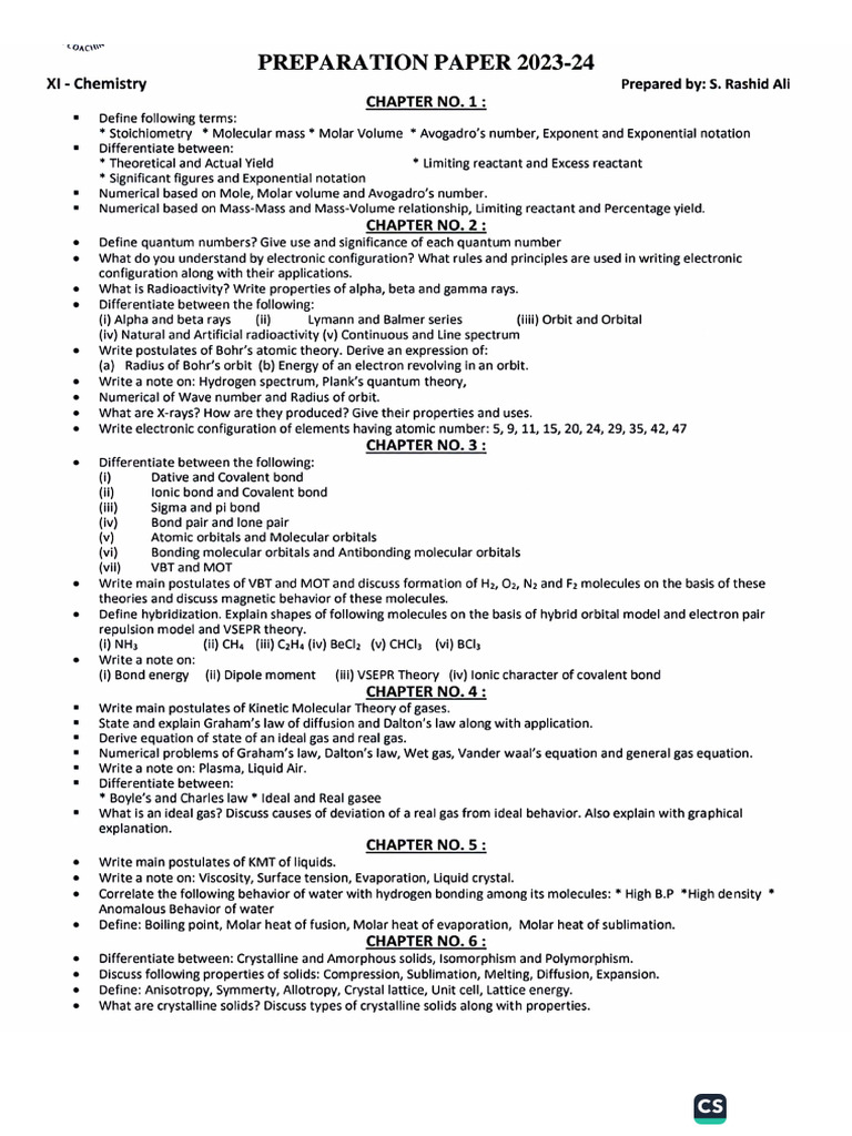 IMPORTANT TOPICS IN CHEMISTRY CLASS 11 visual data 6