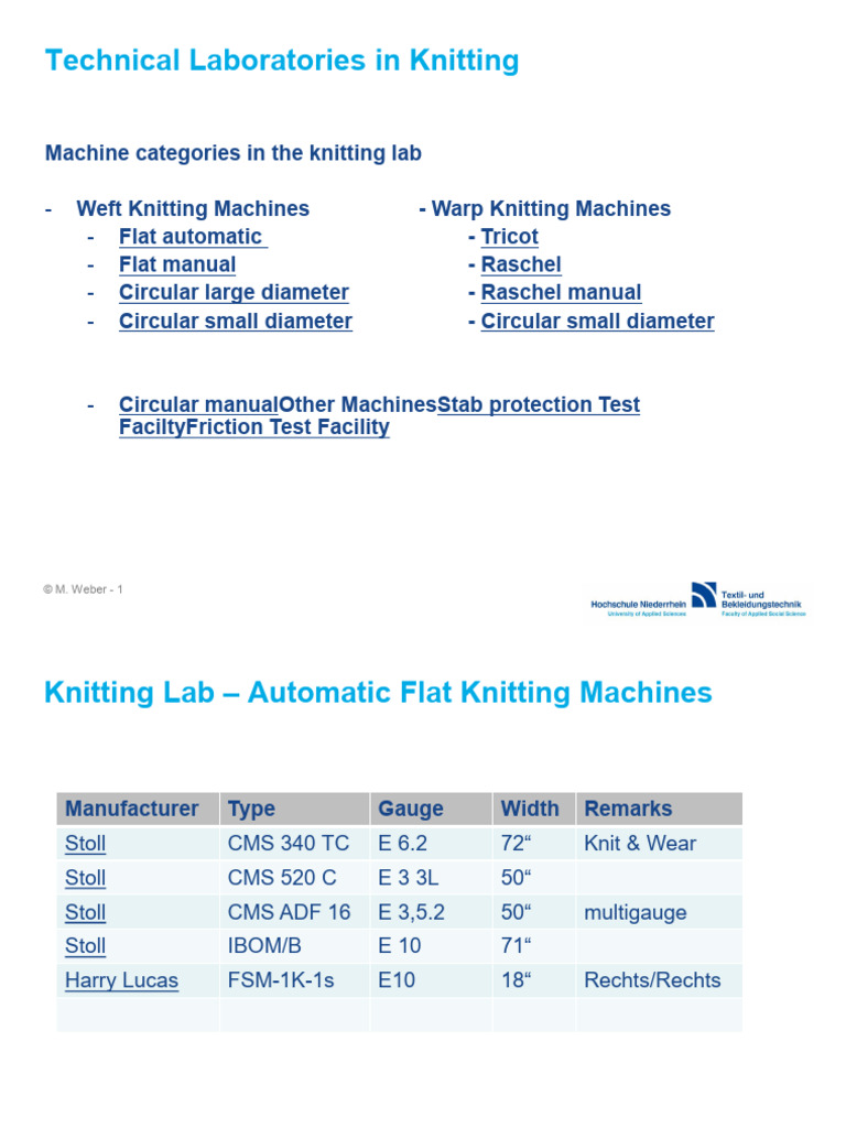 Knitting Machines Overview and Specs | PDF | Knitting | Needlework