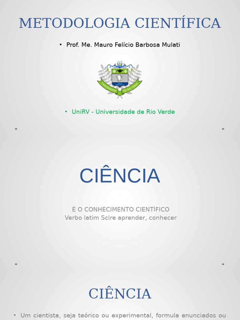 Disciplina de Metodologia Cientifica | PDF | Método científico | Science