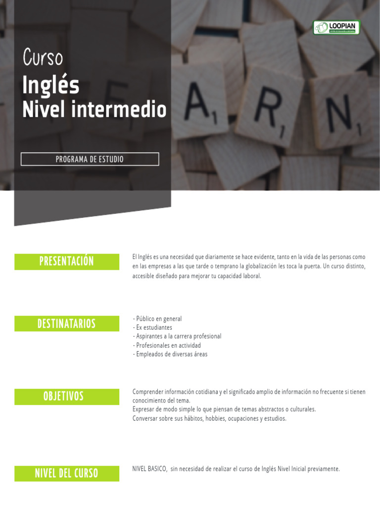 Curso de Inglés Intermedio Accesible | PDF