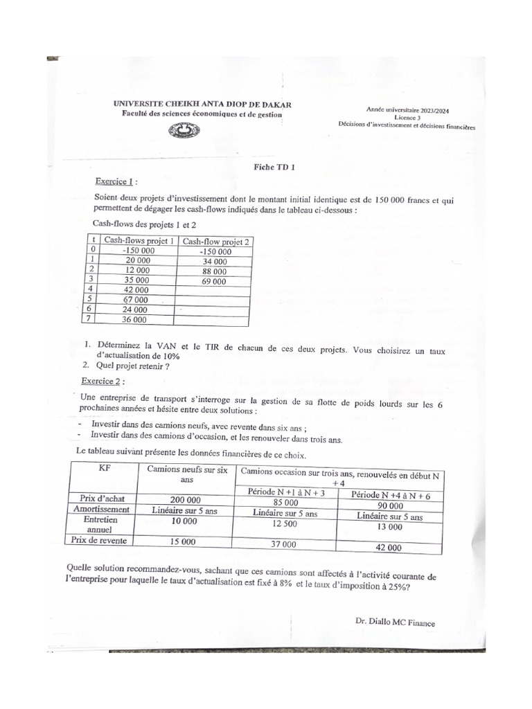TD Info Finance 2324 | PDF
