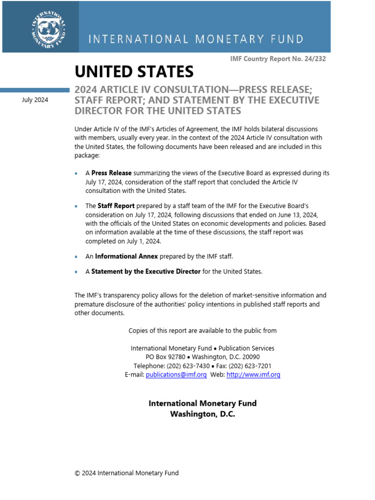 USA | PDF | Inflation | Fiscal Policy
