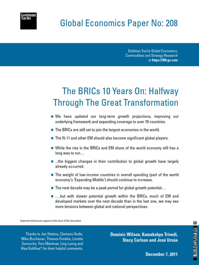 BRICs: Halfway Through Global Shift | PDF | Bric | Economic Growth