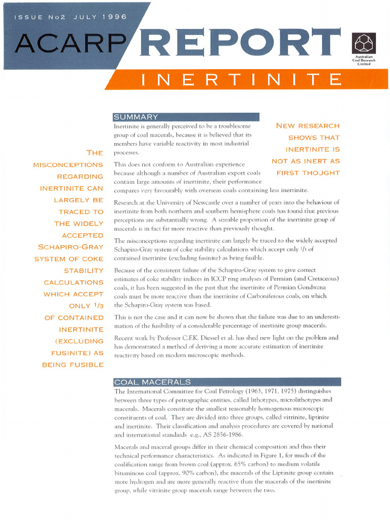 ACARP WP 2 Inertinite | PDF